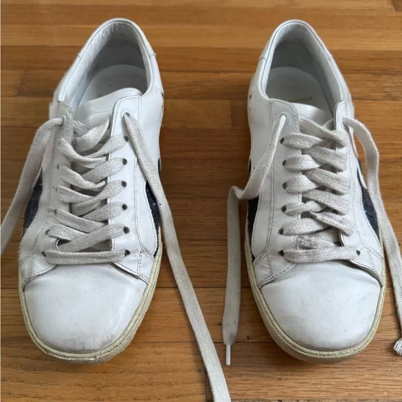 Saint Laurent White Sneakers with Pink and Blue Stars - Picture 5 of 6